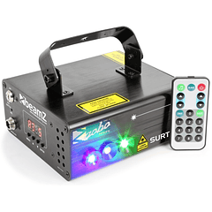 Laser Duplo Vermelho/Verde 225/80mW DMX c/ LED Azul 3W + Comando (SURTUR II) - beamZ