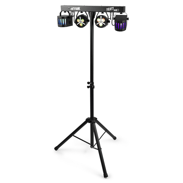 Barra LED´s Portátil DMX c/ 2 Projetores PAR Strobe + 2 Projectores Derby RGBW - MAX 2