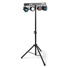 Barra LED´s Portátil DMX c/ 4 Projetores Jelly Moon, Derby, Foco PAR, Strobe RGBW (PARTYBAR09) - MAX 1