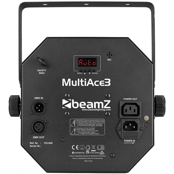 Barra LED´s Portátil DMX c/ 4 Projetores Jelly Moon, Derby, Foco PAR, Strobe RGBW (PARTYBAR09) - MAX 3