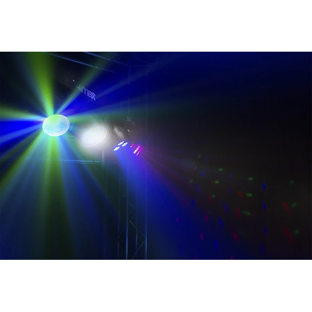 Barra LED´s Portátil DMX c/ 4 Projetores Jelly Moon, Derby, Foco PAR, Strobe RGBW (PARTYBAR09) - MAX 4