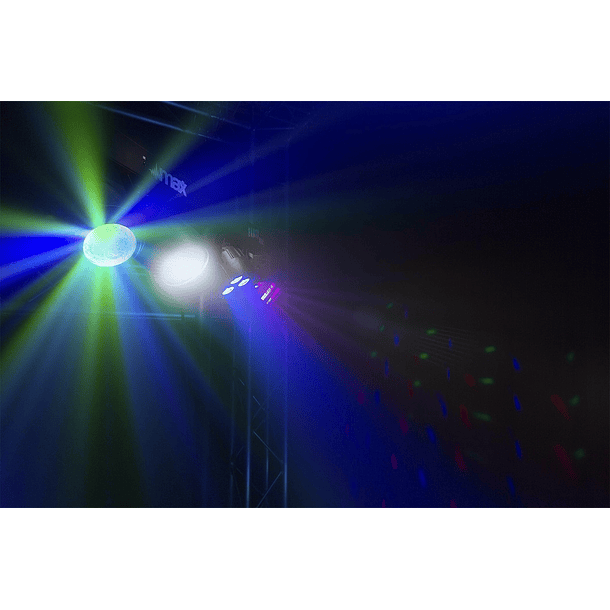 Barra LED´s Portátil DMX c/ 4 Projetores Jelly Moon, Derby, Foco PAR, Strobe RGBW (PARTYBAR09) - MAX 4