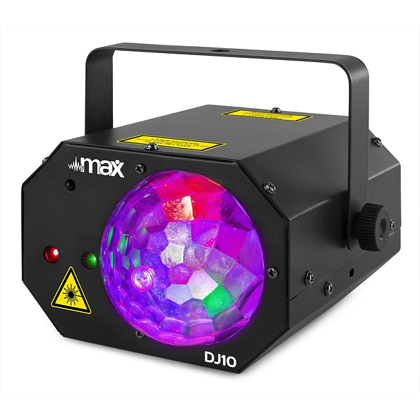 Projector LED Efeitos Jelly Moon + Laser Vermelho/Verde/Azul (DJ10) - MAX 2