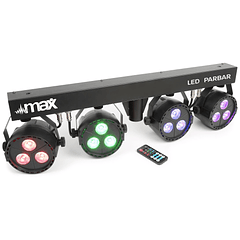 Barra LEDs Portátil c/ 4 Projectores LED 3x 4-EM-1 RGBW + Tripé - MAX