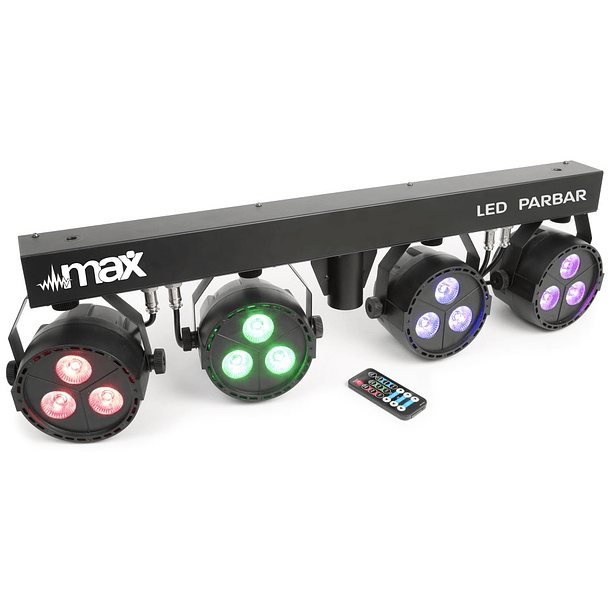 Barra LEDs Portátil c/ 4 Projectores LED 3x 4-EM-1 RGBW + Tripé - MAX 2
