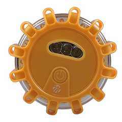 Luz de Emergência Ambar 12+3 LED´s 360º c/ Base Magnética - M-TECH