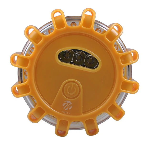Luz de Emergência Ambar 12+3 LED´s 360º c/ Base Magnética - M-TECH 2