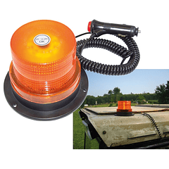 Luz de Emergência 60 LEDs Magnética 12/24V Laranja c/ Cabo (2 mts)