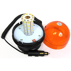 Luz de Emergência 60 LEDs Magnética 12/24V Laranja c/ Cabo (2 mts)