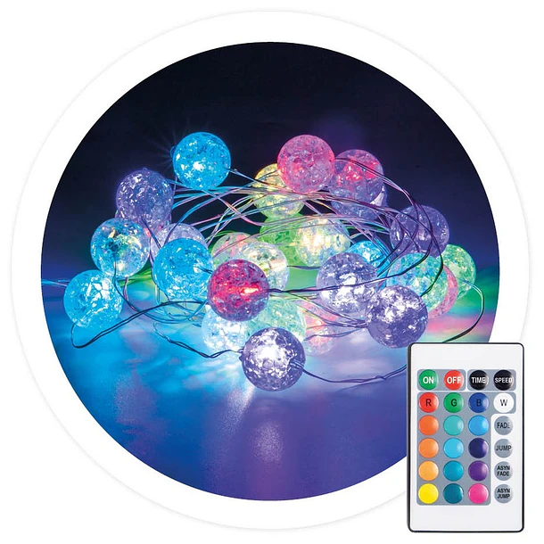 Serie 30 LED´s RGB Natal USB c/ Comando 24 Efeitos (3 mts) - GSC 1