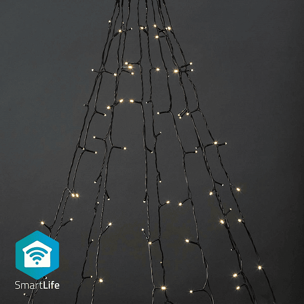 Serie Natal p/ Árvore 200 LEDs Branco Q. 3000K SmartLife Wi-Fi (10 x 2 mts) - NEDIS 1