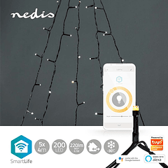 Serie Natal p/ Árvore 200 LEDs Branco Q. 3000K SmartLife Wi-Fi (5 x 4 mts) - NEDIS