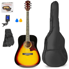 Pack Solojam Guitarra Acústica + Acessórios (Castanho) - MAX