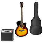 Pack Showkit Guitarra Acústica + Amplificador 40W + Acessórios (Castanho) - MAX 1