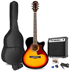 Pack Showkit Guitarra Acústica + Amplificador 40W + Acessórios (Castanho) - MAX 2
