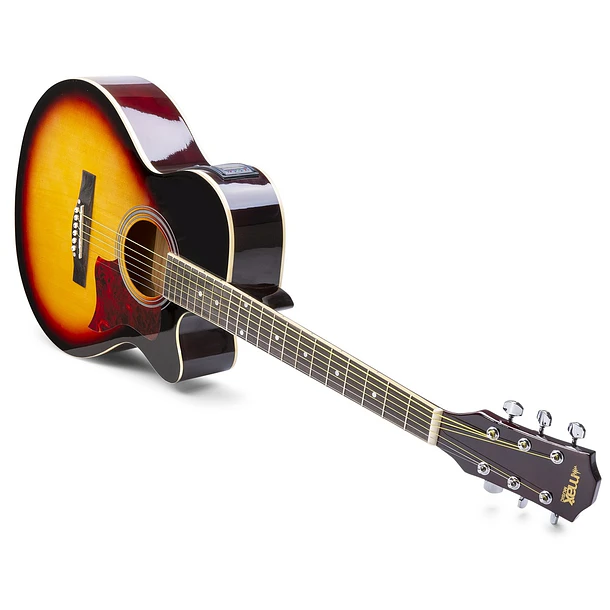 Pack Showkit Guitarra Acústica + Amplificador 40W + Acessórios (Castanho) - MAX 4