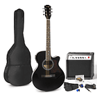 Pack Showkit Guitarra Acústica + Amplificador 40W + Acessórios (Preto) - MAX 1