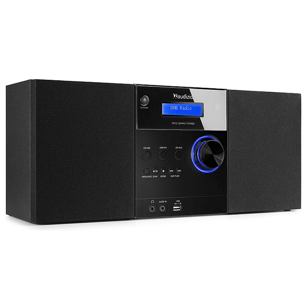Sistema Hi-Fi Metz 30W Bluetooh/CD/DAB+/FM/USB (Preto) - AUDIZIO 1