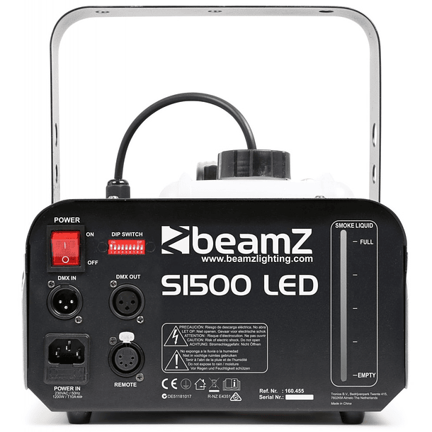 Máquina de Fumo DMX 1500W Efeitos LED 9x 3W RGB c/ Comando Temporizador (S1500LED) - beamZ 2