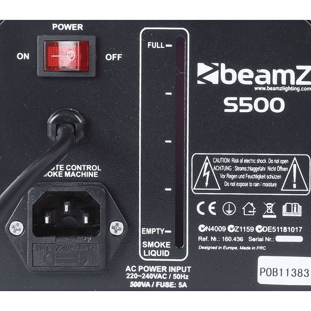 Máquina de Fumos 500W c/ Controlador (S500) - beamZ 4