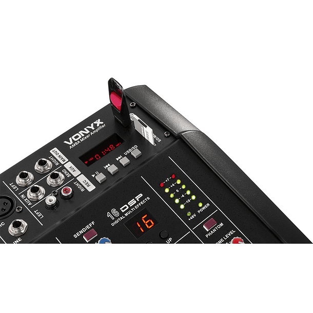 Mesa de Mistura Amplificada 2x 500W 8 Canais c/ DSP/BT/SD/USB/MP3 (AM8A) - VONYX 4