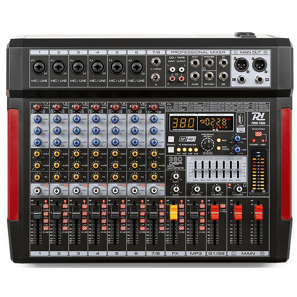 Mesa de Mistura 8 Canais c/ USB/BT/DSP (PDM-T804) - Power Dynamics 1