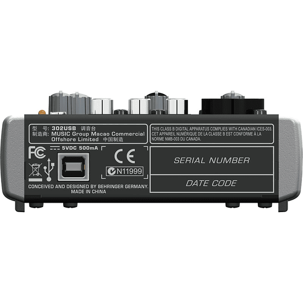 Mesa de Mistura 3 Canais c/ USB - Behringer 2