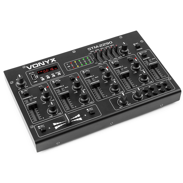 Mesa de Mistura 8 Canais com Efeitos USB/SD/MP3/BLUETOOTH (STM2290) - VONYX 1