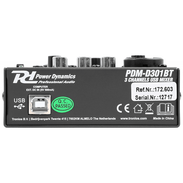 Mesa de Mistura 3 Canais USB BLUETOOTH (PDM-D301BT) - Power Dynamics 2