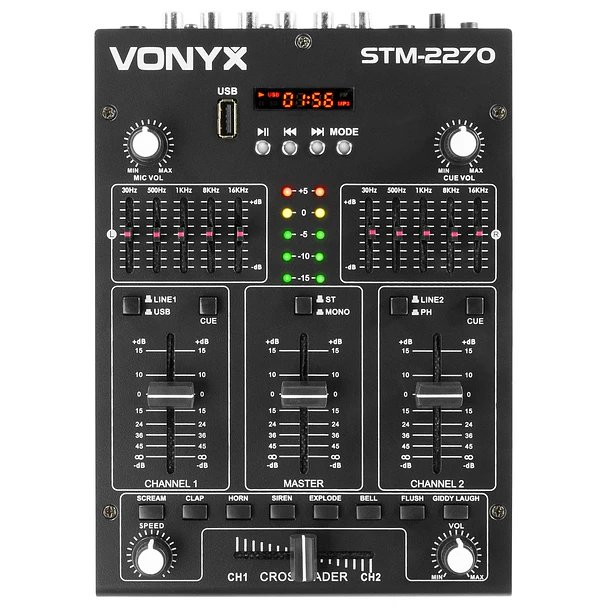 Mesa de Mistura 4 Canais com Efeitos USB/SD/MP3/BLUETOOTH (STM2270) - VONYX 1