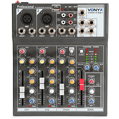 Mesa de Mistura 4 Canais c/ USB/SD/MP3 (VMM-F401) - VONYX
