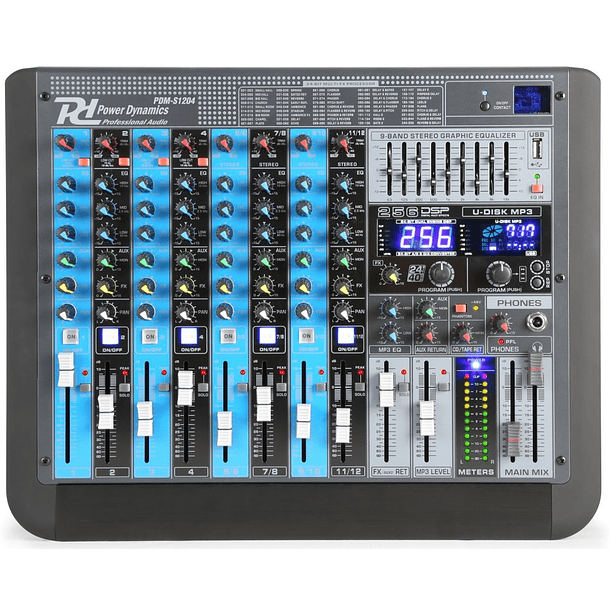 Mesa de Mistura Profissional 12 Canais c/ USB/MP3/BLUETOOTH (PDM-S1204) - Power Dynamics 2