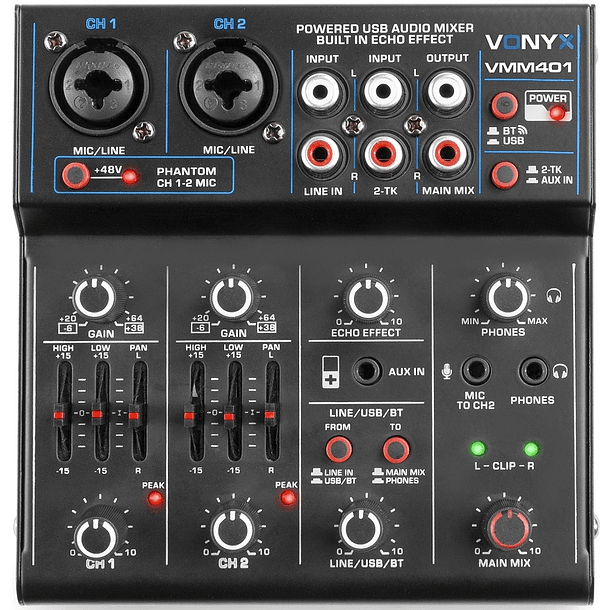 Mesa de Mistura Profissional 12 Canais c/ USB/MP3/BLUETOOTH (PDM-S1204) - Power Dynamics 3