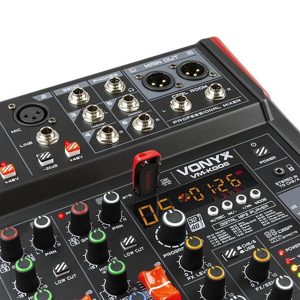 Mesa de Mistura 6 Canais c/ USB/BT/DSP (VM-KG06) - VONYX 4