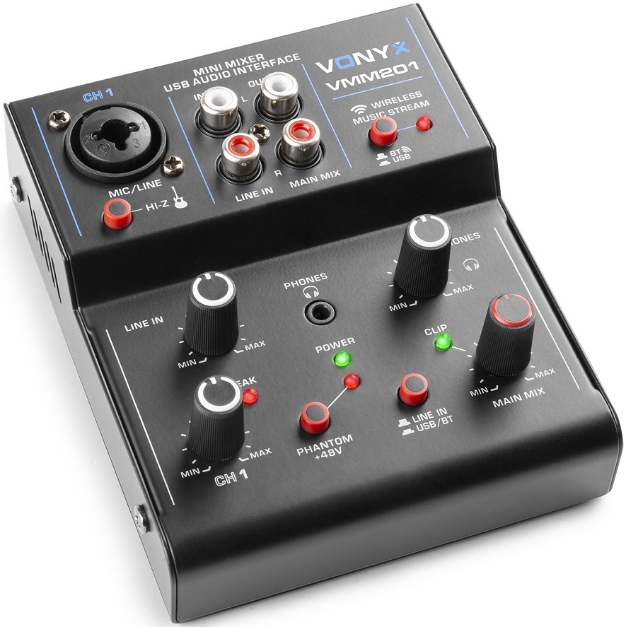 Vonyx AM8A 8 Channel Powered Mixer with DSP & Bluetooth