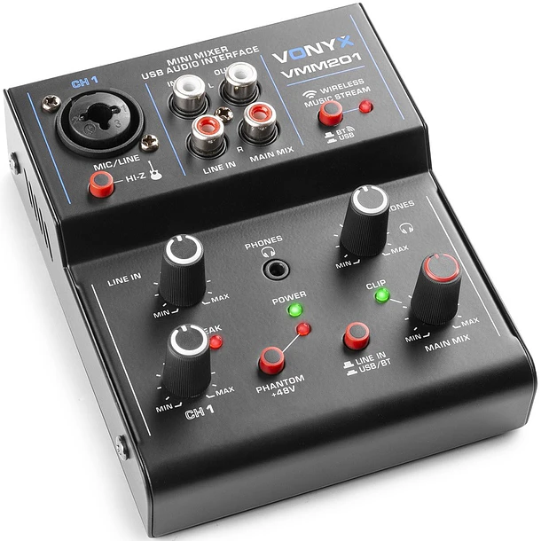 Mesa de Mistura 2 Canais com USB Audio (VMM201) - VONYX 1