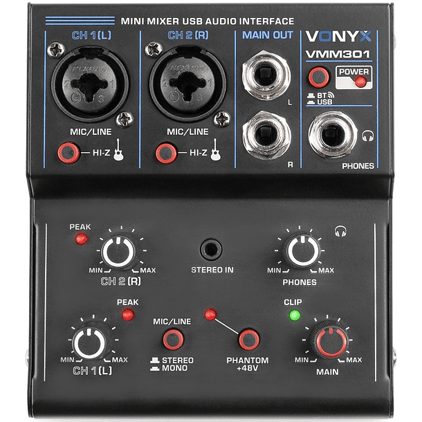 Mesa de Mistura 2 Canais com USB Audio (VMM201) - VONYX 3