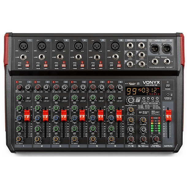 Mesa de Mistura 10 Canais c/ USB/BT/DSP (VM-KG10) - VONYX 1