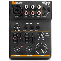 Mesa de Mistura 3 Canais USB (PDM-D301) - Power Dynamics