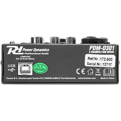 Mesa de Mistura 3 Canais USB (PDM-D301) - Power Dynamics