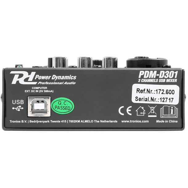 Mesa de Mistura 3 Canais USB (PDM-D301) - Power Dynamics 2