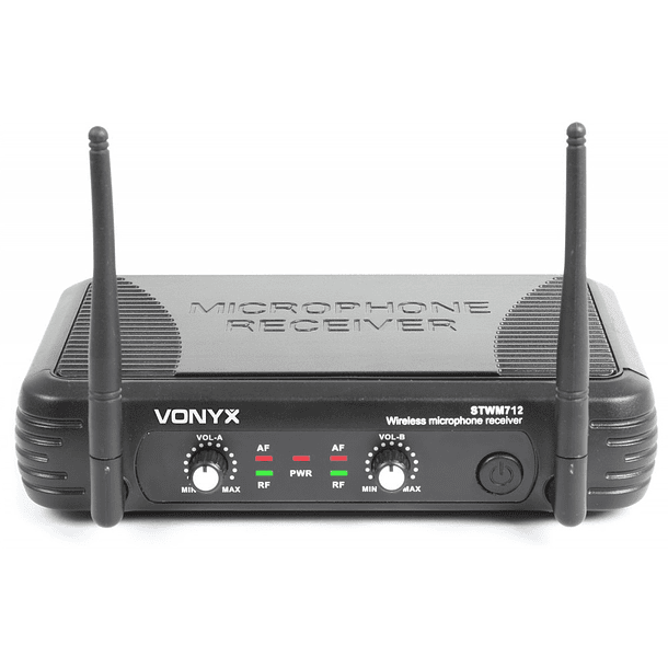 Central 2 Microfones Mão VHF 2 Canais s/ Fios (STWM712) - VONYX 2