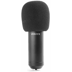 Pack Estúdio c/ Microfone Condensador + Suporte + Escudo Acústico Anti-Vento (CMS400B) - VONYX