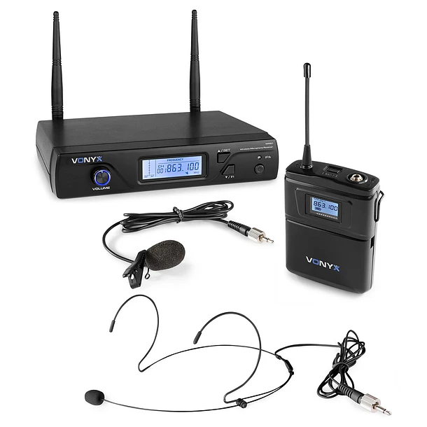 Central Microfone Cabeça/Lapela UHF 16 Canais s/ Fios (WM61B) - VONYX 2