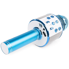 Microfone s/ Fios p/ Karaoke c/ Coluna/Bluetooth/MP3 (Azul) KM01 - MAX