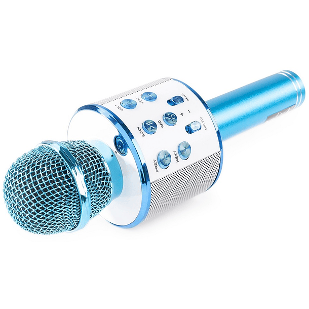 Microfone s/ Fios p/ Karaoke c/ Coluna/Bluetooth/MP3 (Azul) KM01 - MAX 2
