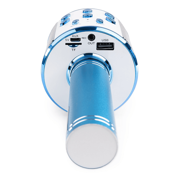 Microfone s/ Fios p/ Karaoke c/ Coluna/Bluetooth/MP3 (Azul) KM01 - MAX 4