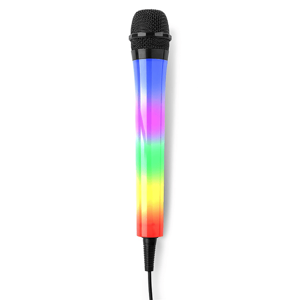 Microfone Karaoke c/ Iluminação LED RGB (KMD55B) Preto - FENTON 1