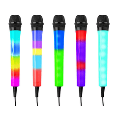 Microfone Karaoke c/ Iluminação LED RGB (KMD55B) Preto - FENTON