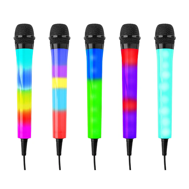 Microfone Karaoke c/ Iluminação LED RGB (KMD55B) Preto - FENTON 2